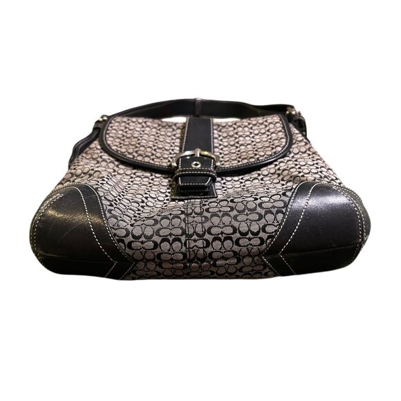 SOLD Coach Soho Y2K Signature Black & Grey Jacquard Buckle Flap Shoulder Bag - Picture 10 of 10